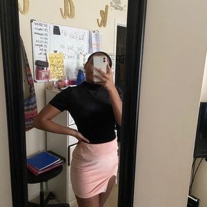 Black velvet turtle neck top